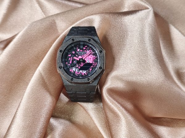 Кастомные часы Casio G-Shock GA-2100 — чёрный матовый браслет и чёрный безель — фото 1
