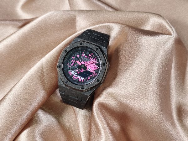 Кастомные часы Casio G-Shock GA-2100 — чёрный матовый браслет и чёрный безель — фото 2