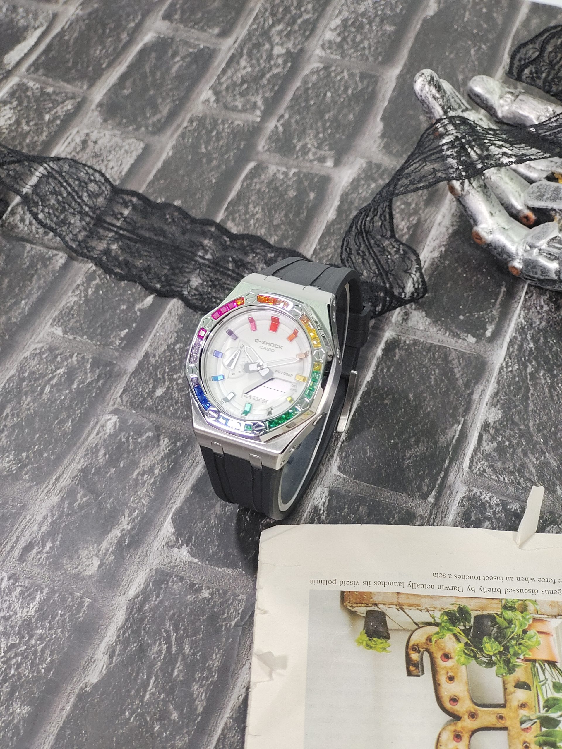 Кастомные часы CASIO 7A7 | Мод | CasiOAK Custom Кастомные часы Casio G-Shock GA-2100 — чёрный ремешок и кристальный безель