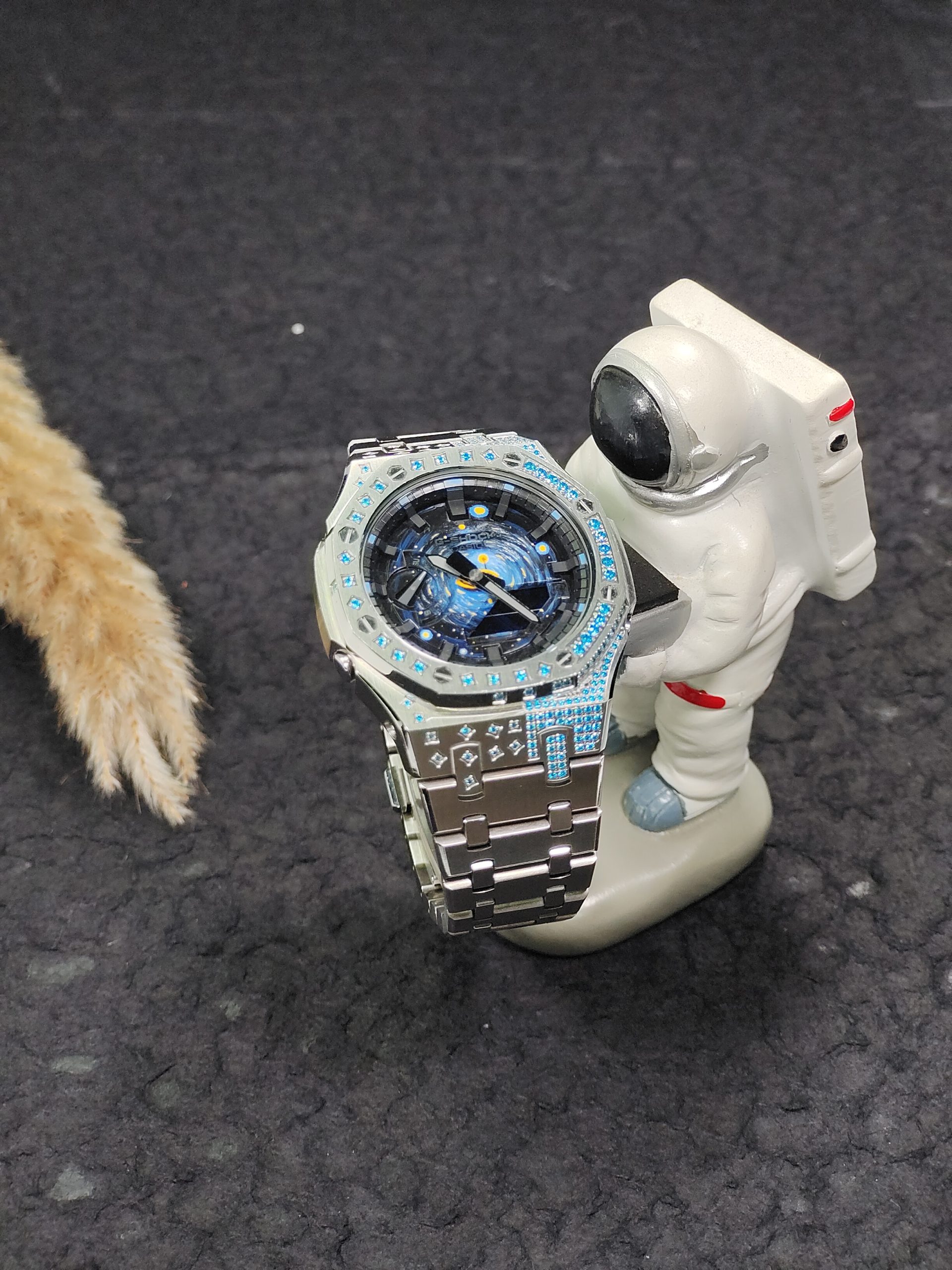Кастомные часы CASIO 1A1 | Мод | CasiOAK Custom Кастомные часы Casio G-Shock GA-2100 — стальной браслет и синие кристаллы