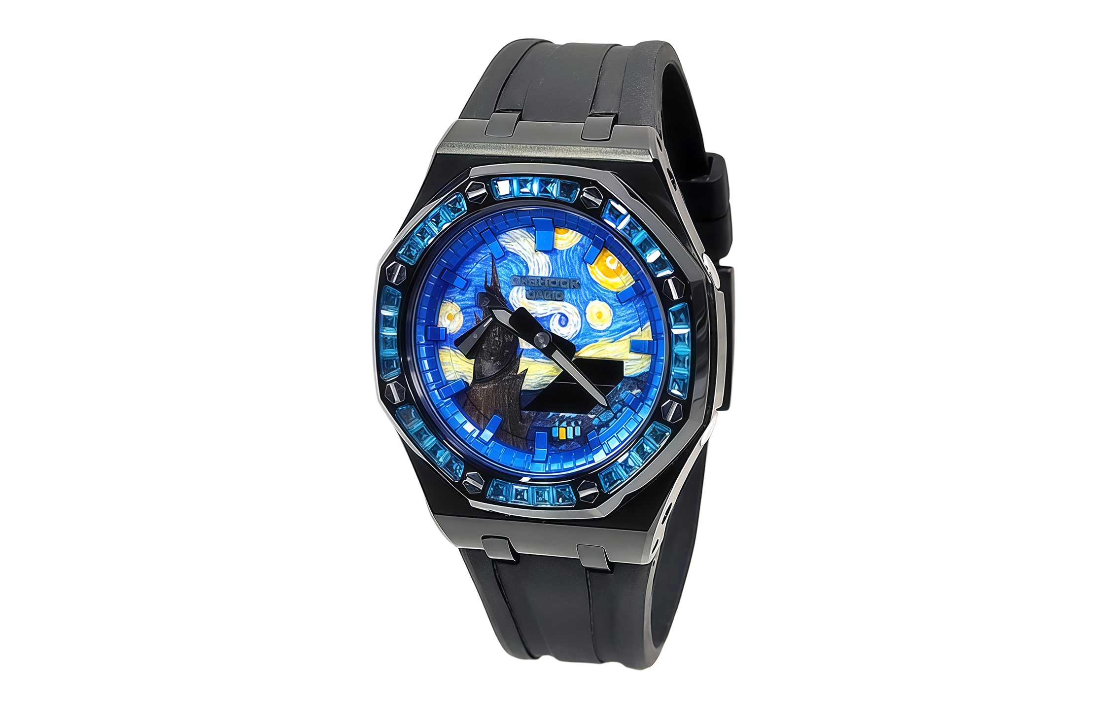Кастомные часы CASIO GA2100 | Мод | CasiOAK Custom Кастомные часы Casio G-Shock GA-2100 — звёздный циферблат и чёрный ремешок