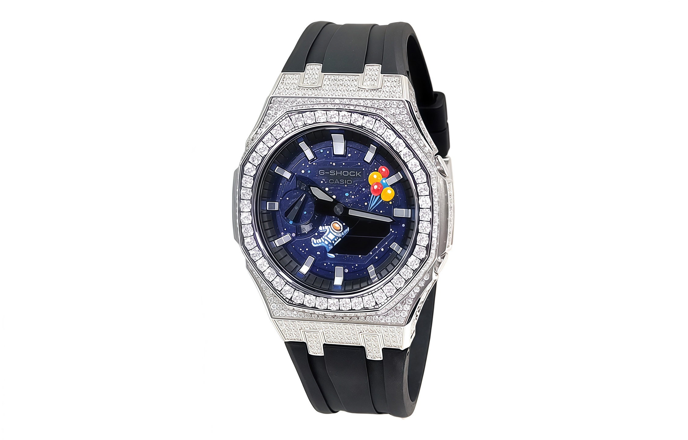 Кастомные часы CASIO GA2100 | Мод | CasiOAK Custom Кастомные часы Casio G-Shock GA-2100 — синий циферблат и чёрный ремешок