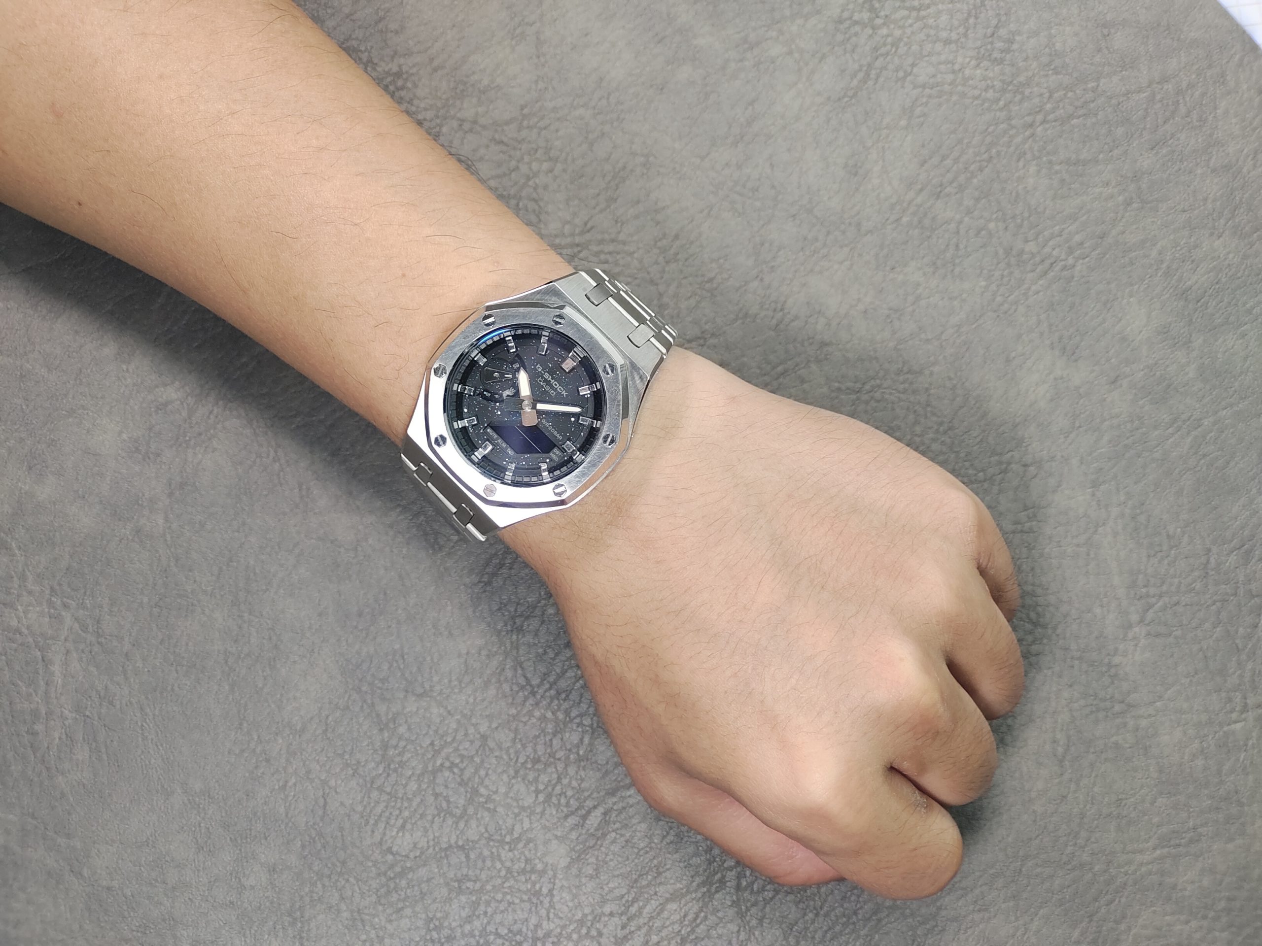 Кастомные часы CASIO 1A | Мод | CasiOAK Custom Кастомные часы Casio G-Shock GA-2100 — стальной браслет и дымчатый циферблат