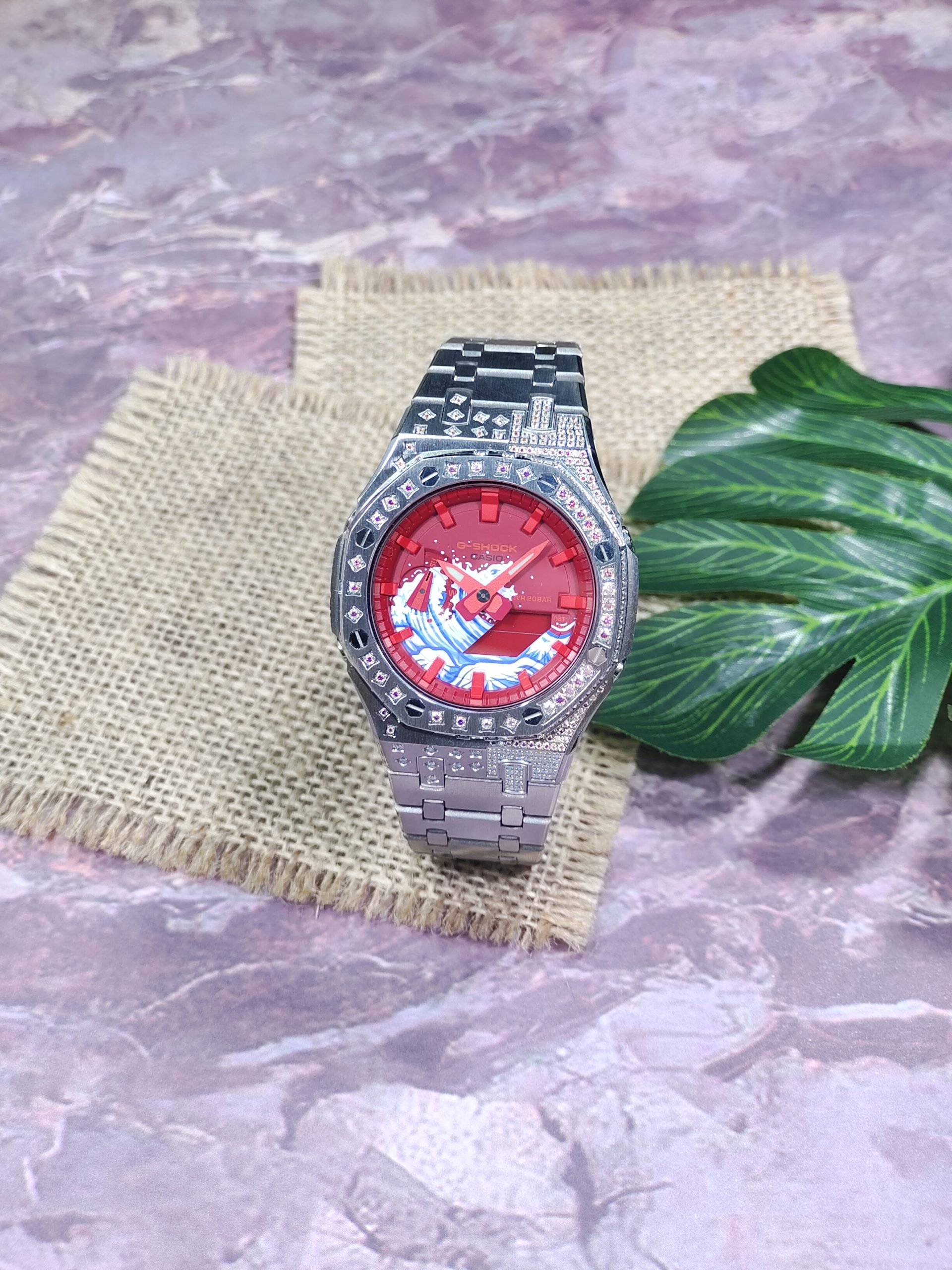 Кастомные часы CASIO 4A | Мод | CasiOAK Custom Кастомные часы Casio G-Shock GA-2100 — стальной браслет, кристальный безель и красный циферблат