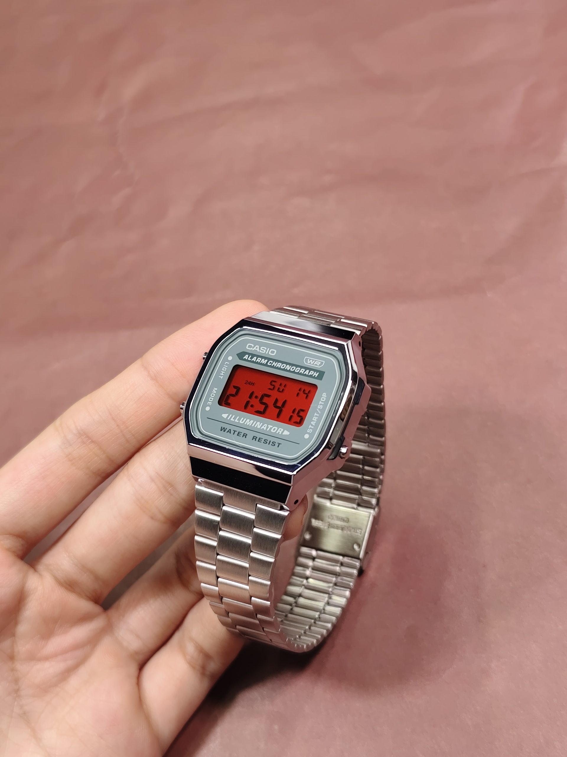 Кастомные часы CASIO A168W | Мод | CasiOAK Custom Кастомные часы Casio A168W — Стальной браслет и Зелёный циферблат