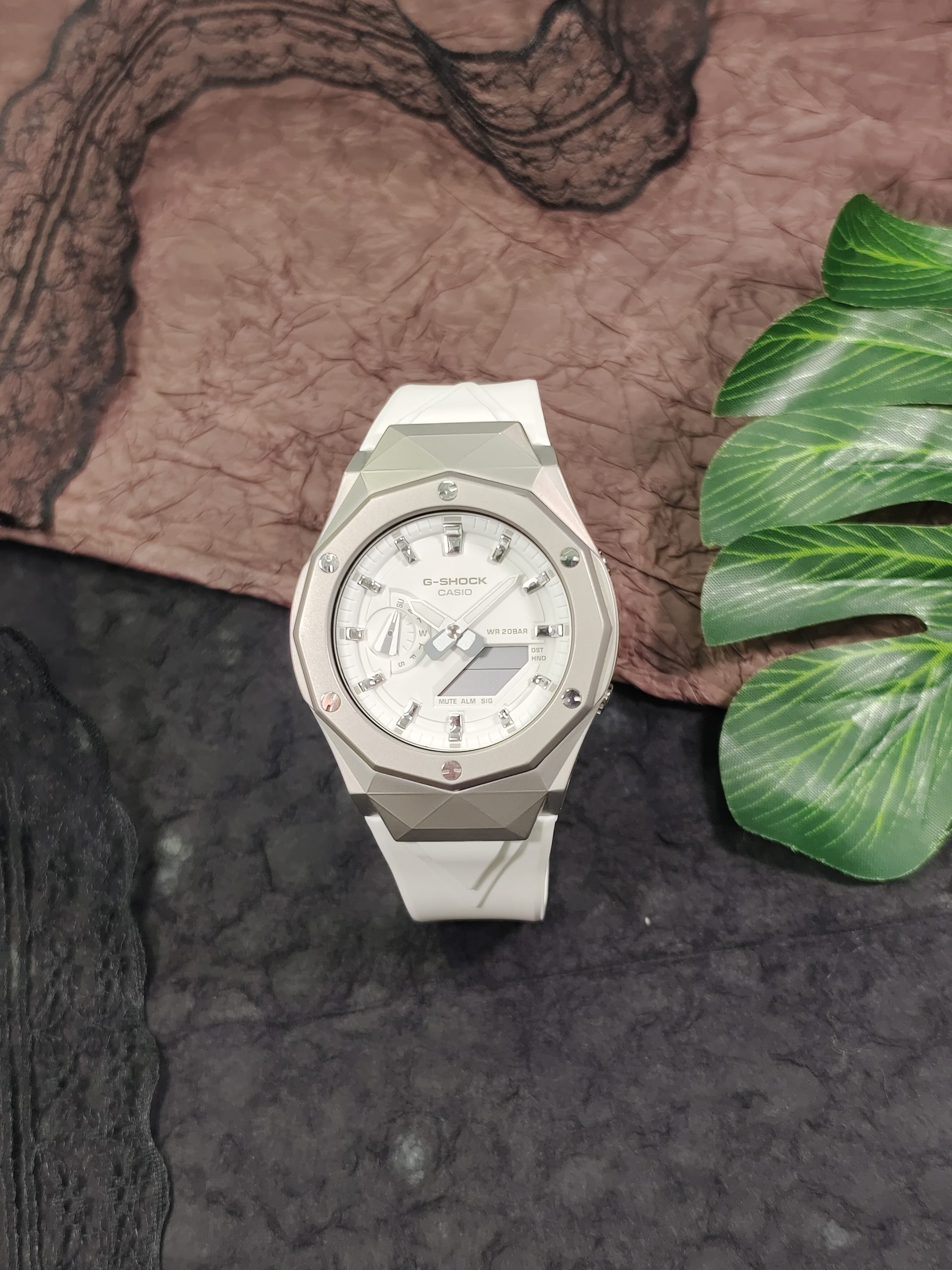 Кастомные часы CASIO 7A7 | Мод | CasiOAK Custom Кастомные часы Casio G-Shock GA-2100 — белый силиконовый ремешок и светло-серый корпус