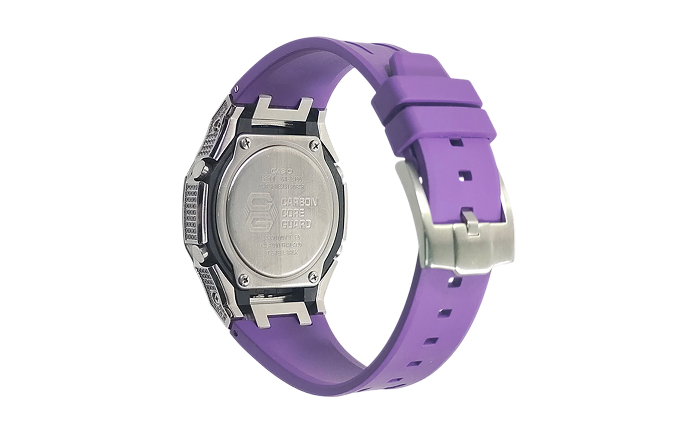 Кастомные часы CASIO GA2100 | Мод | CasiOAK Custom Кастомные часы Casio G-Shock GA-2100 — Фиолетовый циферблат и Бриллиантовые акценты
