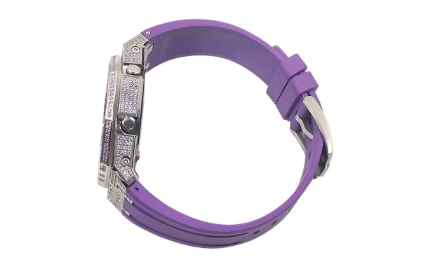 Кастомные часы Casio G-Shock GA-2100 — Фиолетовый циферблат и Бриллиантовые акценты — фото 1