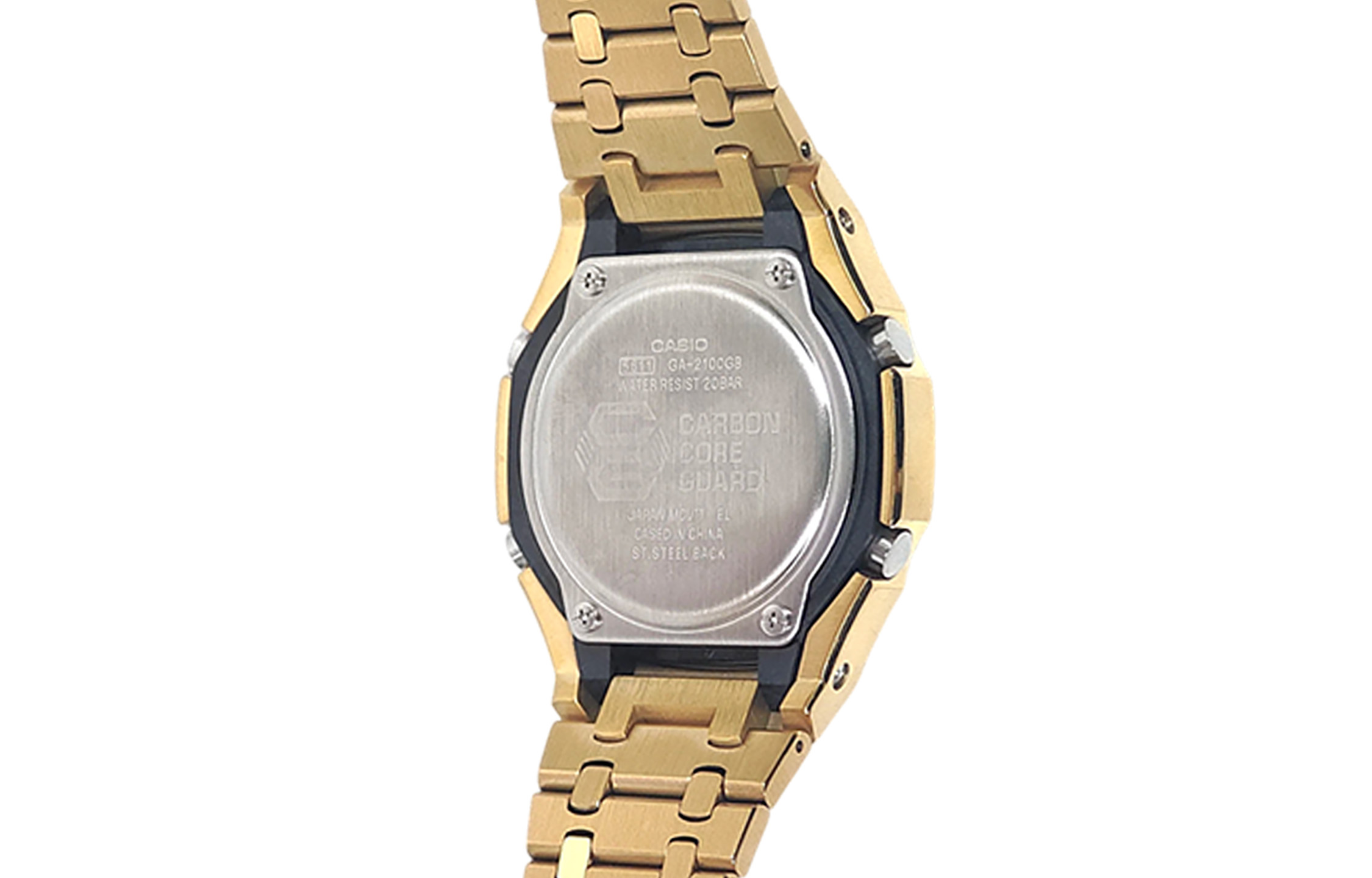 Кастомные часы CASIO GB-1A | Мод | CasiOAK Custom Кастомные часы Casio G-Shock GA-2100 — золотистый браслет и чёрный корпус