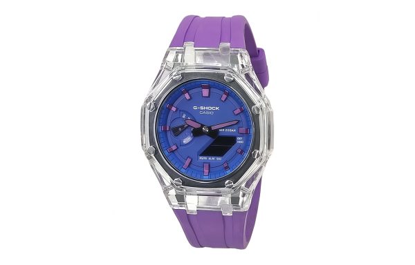 Кастомные часы Casio G-Shock GA-2100 — прозрачный корпус и синий циферблат — фото 2