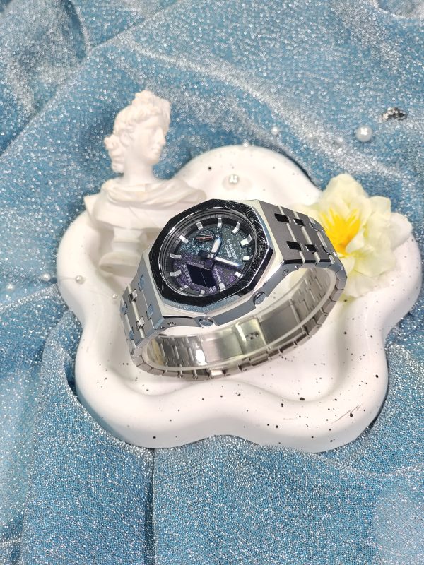 Кастомные часы Casio G-Shock GA-2100 — Чёрный фторкаучук и Чёрные кристаллы — фото 1