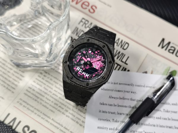 Кастомные часы Casio G-Shock Мерцающая Тьма Розовая Душа, розовые, дополнительное фото. CasiOAK Custom, кастомные часы Cas...