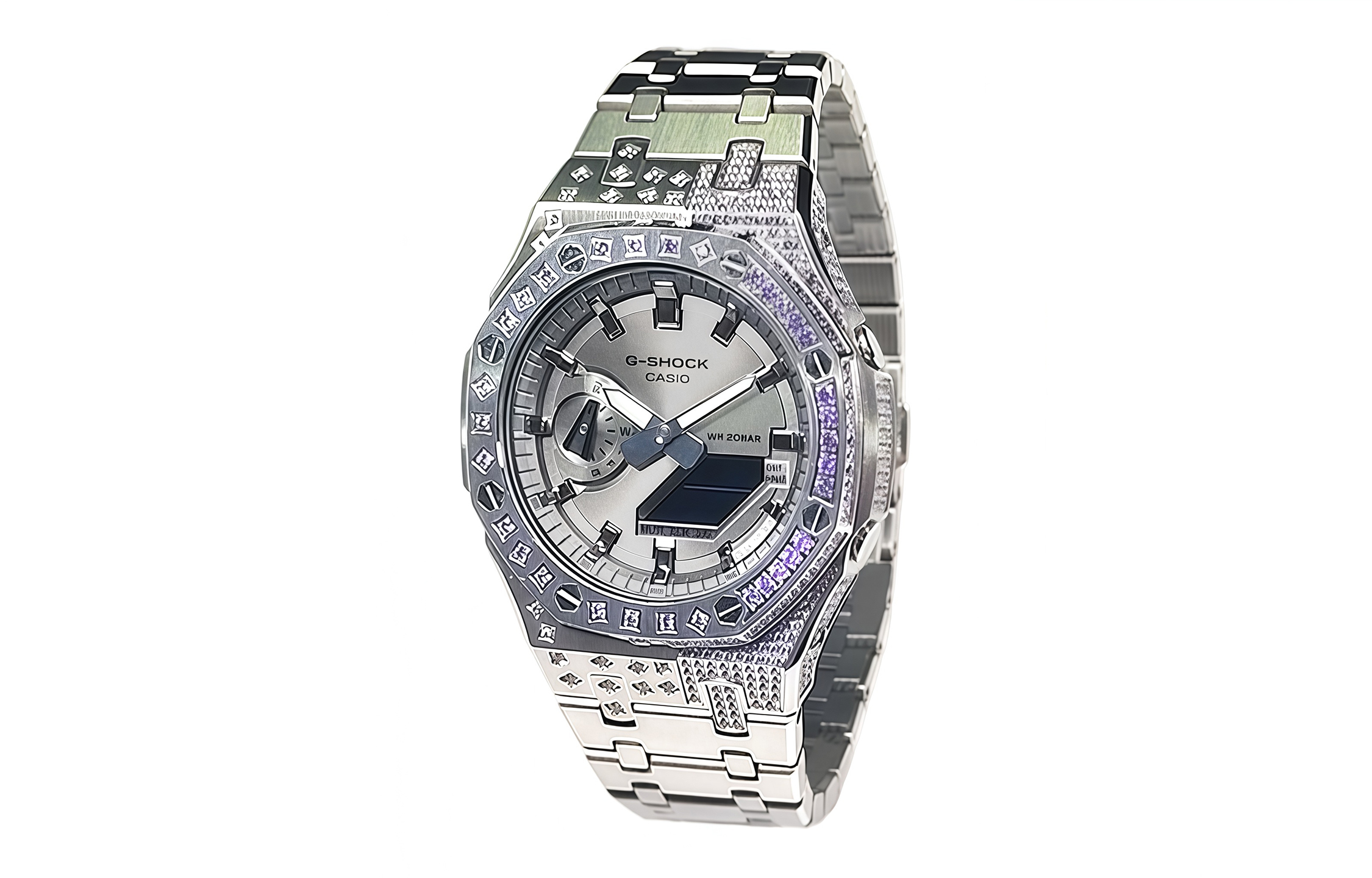 Кастомные часы CASIO GA2100 | Мод | CasiOAK Custom Кастомные часы Casio G-Shock Морозный Блеск Витража. Купить кастом G-Shock CasiOAK Custom, доставка по России