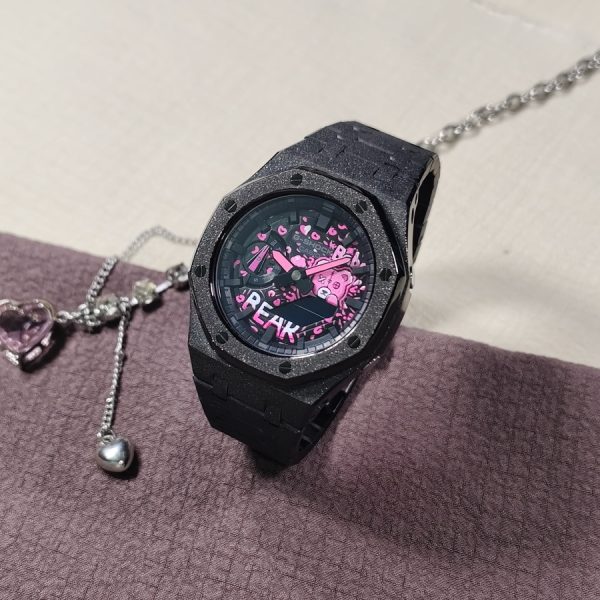 Casio G-Shock GA-2100 — Чёрный / Розовый, Нержавеющая сталь