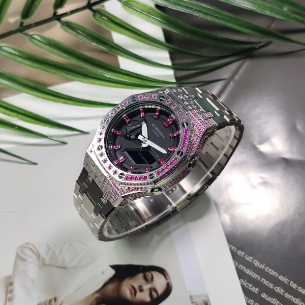 Casio G-Shock GA-2100 — Чёрный / Серебряный / Красный, Нержавеющая сталь